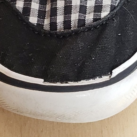 Vintage Vans Black White Lace Up Low Top Worn Spots On Sole Wmns 10 Plaid Check - Picture 3 of 12